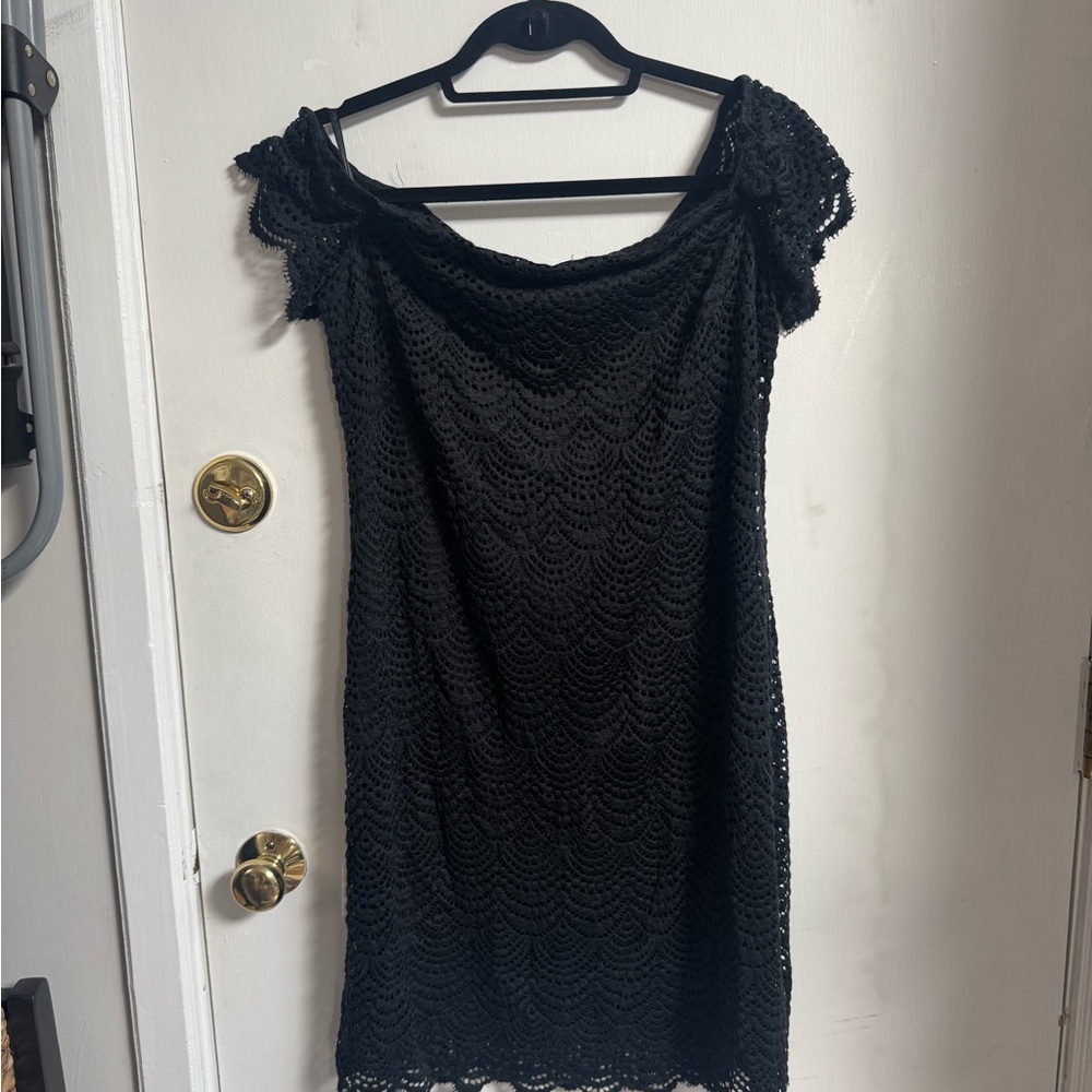 Lilly Pulitzer Black Lace Midi Dress